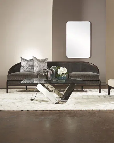 Global Views Tailored Sofa, 96" In Gray