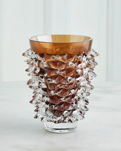 Global Views Tall Porcupine Vase In Amber