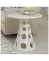 Global Views Taper Circle Side Table In Neutral