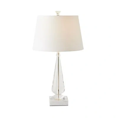 Global Views Tapered Crystal Lamp W/base In White;clear