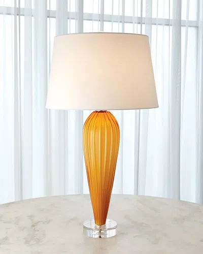 Global Views Teardrop Glass Lamp In Orange