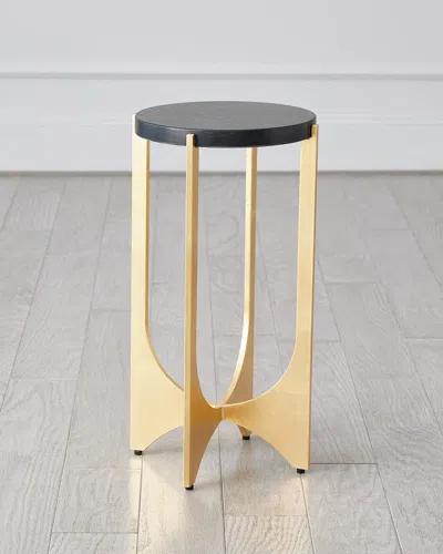 Global Views Tempest Side Table In Gold