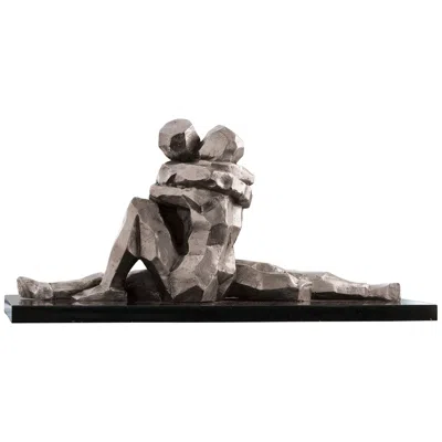 Global Views The Kiss 18" Wide Silver-nickel Tabletop Sculpture In Gray