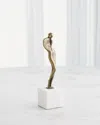 Global Views The Swanky Lady Sculpture, 12" In Brass