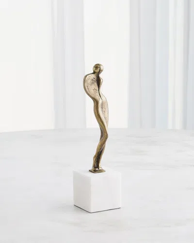 Global Views The Swanky Lady Sculpture, 12" In Brass