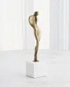 Global Views The Swanky Lady Sculpture, 16" In Brass