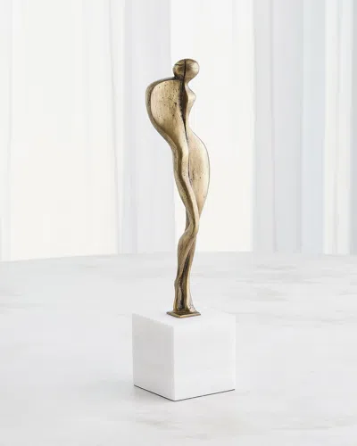 Global Views The Swanky Lady Sculpture, 16" In Brass