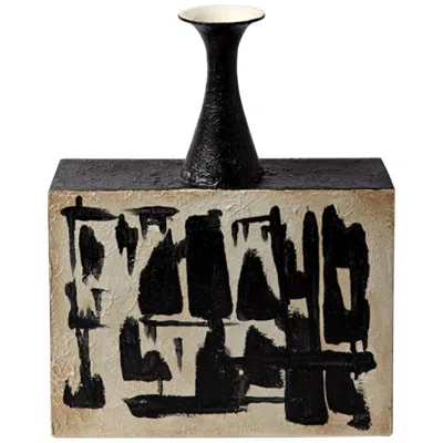 Global Views Thetis 19 1/2" High Black And Ivory Ceramic Decorative Vase