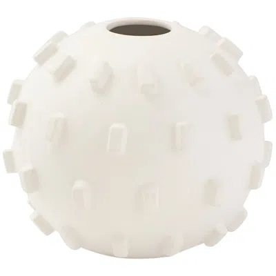Global Views Thielo Matte White Ceramic 7 " Wide Decorative Vase