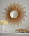 Global Views Thin Sunray Mirror In Gold