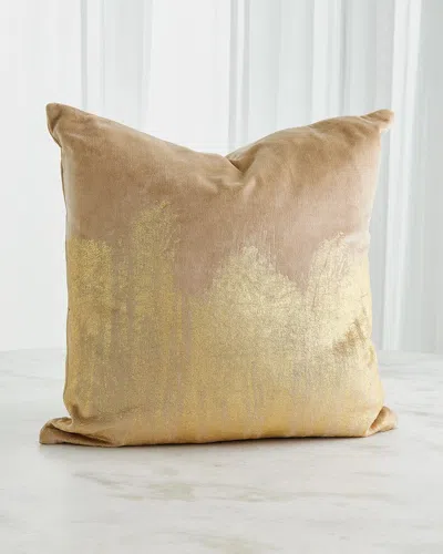 Global Views Thunder Pillow, 20" Square In Gold