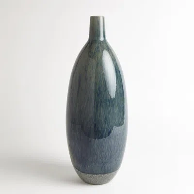 Global Views Tidal Vase-tall In Blue