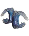 Global Views Tidal Wave Sculpture In Blue