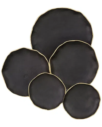 Global Views Tipped Edge Wall Decor-5 Cluster In Black