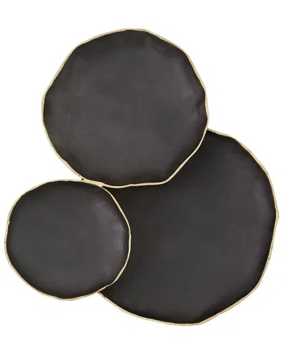 Global Views Tipped Edge Wall Decor In Black