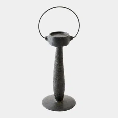 Global Views Totem Candlestick W/handle In Green;brown;black