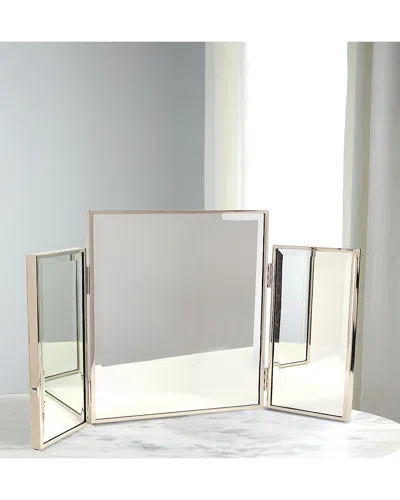 Global Views Tri-fold Vanity Mirror In Nickel