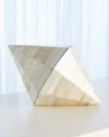 Global Views Triangle Cone White Bone Box In White