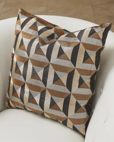 Global Views Triangle Marquetry Pillow In Multi