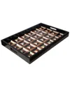 Global Views Triangle Marquetry Tray In White