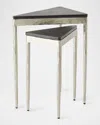 Global Views Triangular Nesting Tables, Set Of 2 In Silver
