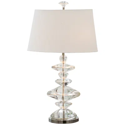 Global Views Tribal 36" High Clear Crystal Table Lamp In White