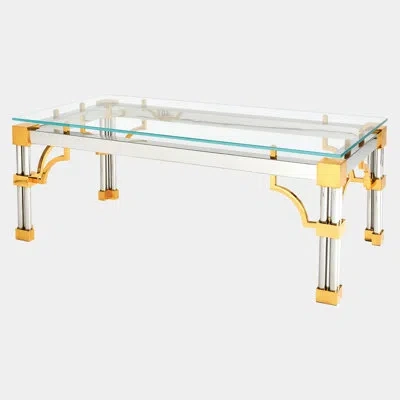 Global Views Tri-column Cocktail Table In Transparent