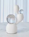 Global Views Triple Meringue Sculpture With 2 Spheres In White