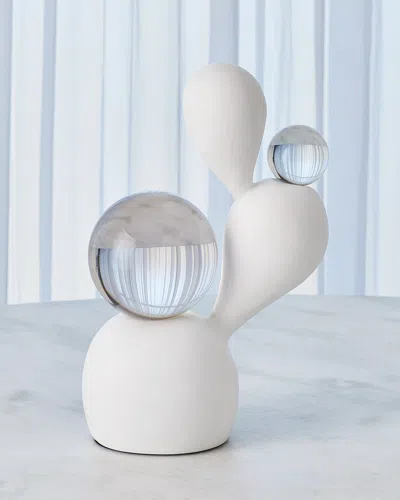 Global Views Triple Meringue Sculpture With 2 Spheres In White