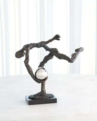 Global Views Tripped Up Sculpture In Silver