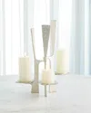 Global Views Triune Candleholder In Silver