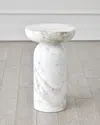 Global Views Tumble Accent Table In White Marble
