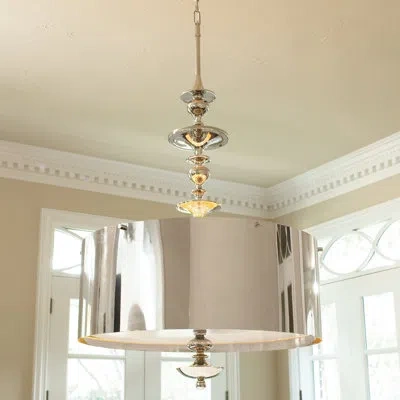 Global Views Turned Pendant Chandelier-nickel-lg