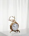 Global Views Twig Brass Clock In Blue