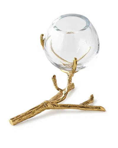 Global Views Twig Brass Vase Holder In Gold