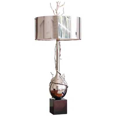 Global Views Twig Bulb 40" Modern Polished Nickel Table Lamp In Silver
