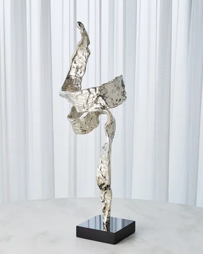 Global Views Twist Sculpture In Silver