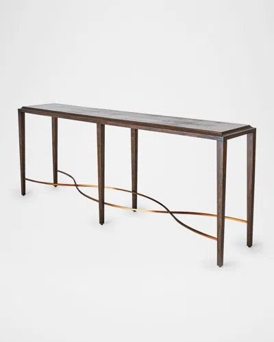 Global Views Twisted Rail Console Table In Brown