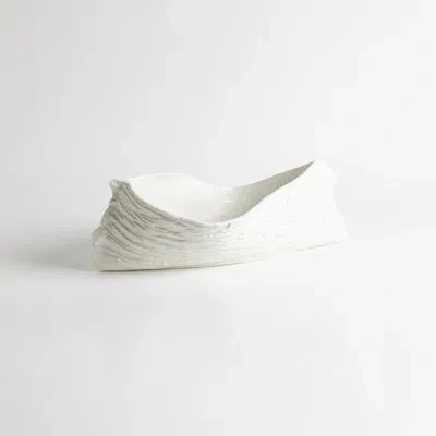 Global Views Twisty Japanese Cherry Bowl-matte Black In Matte White