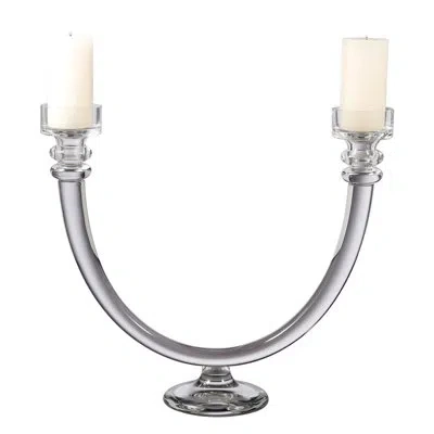 Global Views Two Lite Glass Tube C/abra In Silver