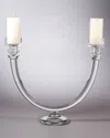 Global Views Two Lite Glass Tube Candle Holder