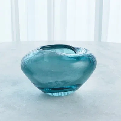 Global Views Undulating Vase-azure-sm In Blue