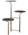 Global Views Unity Pedestal W/black Marble In Gold