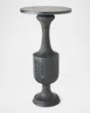 Global Views Vessel 29" Side Table, Black In Black
