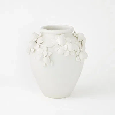 Global Views Villa Limone Urn-matte White In Neutral
