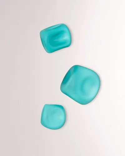 Global Views Wall Rocks, Set Of 3 In Turquoise