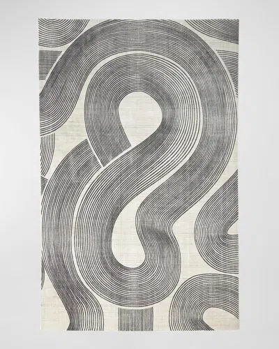 Global Views Wander Machine-woven Rug, 6' X 9' In Charcoal