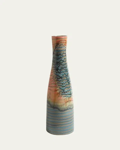 Global Views Watercolor Ringed Vase In Gray