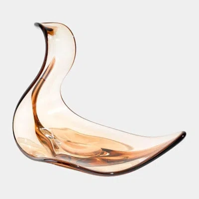 Global Views Wave Bowl-dark Amber 9"h X 10"w X 13"d Decorative Bowl In Yellow