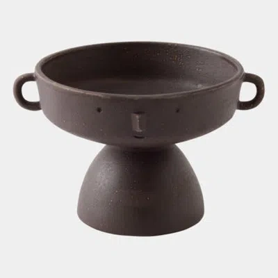 Global Views Wee Faces Bowl-chocolate 7"h X 9"w X 11"d Decorative Bowl In Brown